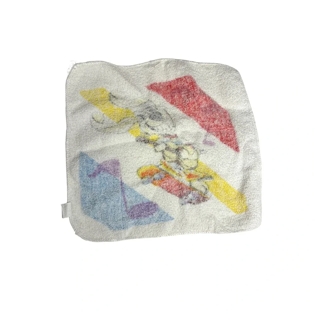 Retro 90s Skateboard Puppy Wash Rag Neon Cartoon‎ Bathroom Decor